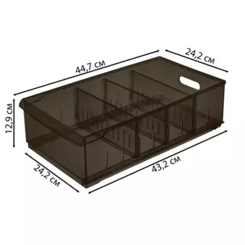 Контейнер для хранения Optima 24.2x12.9x44.7 см полипропилен цвет коричневый