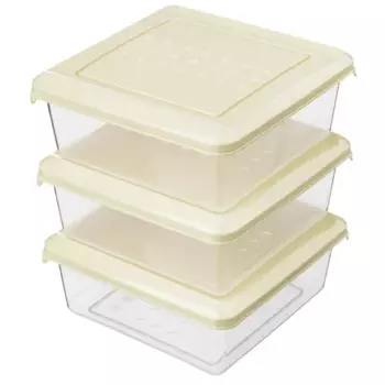 Контейнер для продуктов Idi Land 500 мл полипропилен цвет бежевый 3 шт