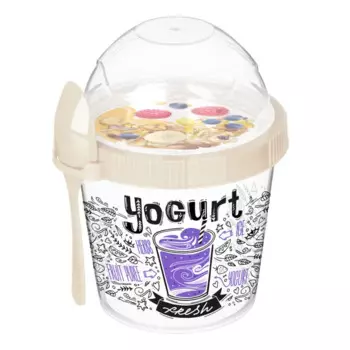 Контейнер для завтрака с ложкой Idi Land 450 мл пластик прозрачный