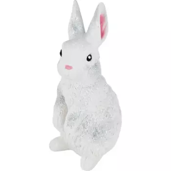 Копилка Зайчик бело-серебряная гипс