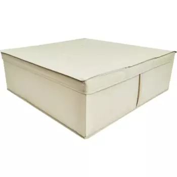 Короб для хранения с крышкой 55x18x52 полиэстер цвет бежевый