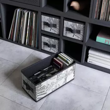 Короб Spaceo Kub 15x15x31 см 6.31 л полиэстер цвет черно-белый