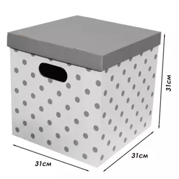 Коробка АПЕ 311G 31x31x31 см картон бело-серый