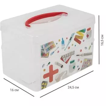 Коробка Multi Box 24.5x16x16.5 см 2 секции полипропилен с крышкой цвет прозрачный