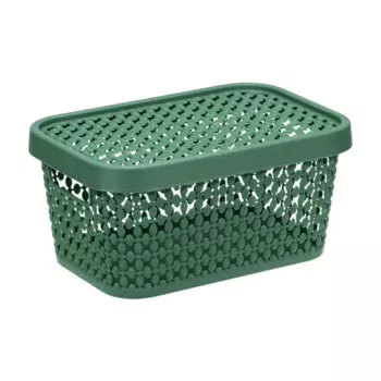 Коробка с крышкой Пирула 19x13x9 см 1.5 л прямоугольная цвет зеленый
