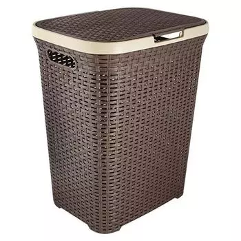 Корзина для белья 60 л ротанг цвет коричневый