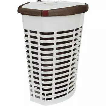 Корзина для белья с чехлом, 470х360х600 мм, цвет коричневый