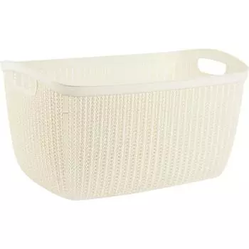 Корзина для белья Вязание 26 л цвет слоновая кость