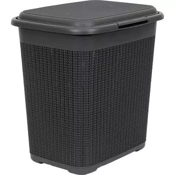 Корзина для белья «Вязание» 42х31.5х45.5 см 40 л цвет графит