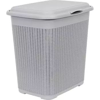 Корзина для белья «Вязание» 42х31.5х45.5 см 40 л цвет серый