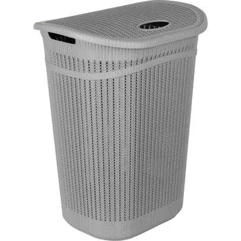 Корзина для белья «Вязание» 45х59х37 см 55 л цвет серый