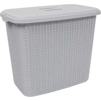 Корзина для белья Вязание 6 л цвет серый