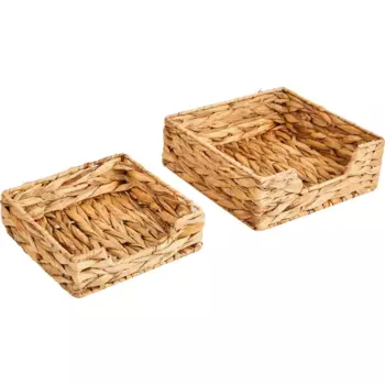 Корзина для хранения 22x8x22 см гиацинт цвет бежевый 2 шт
