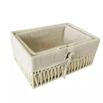 Корзина для хранения 30x13x20 см хлопок цвет белый 2 шт