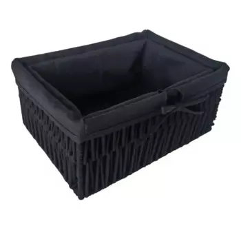 Корзина для хранения 34x15x24 см хлопок цвет черный 2 шт