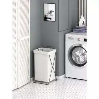 Корзина для хранения бельевая металл белый