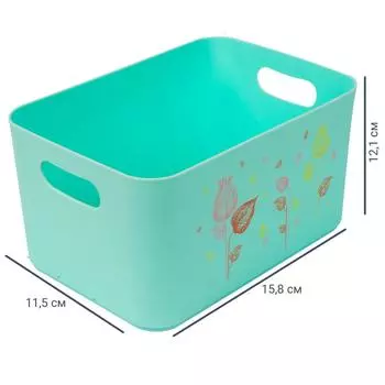 Корзина Flowers Pattern, цвет мята