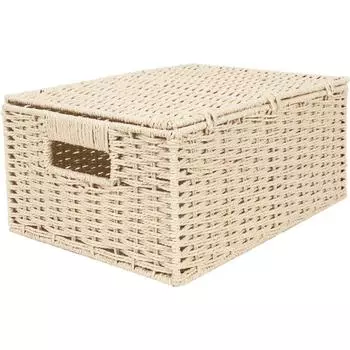 Корзина для хранения 31x15x23 см бумажный шпагат цвет бежевый