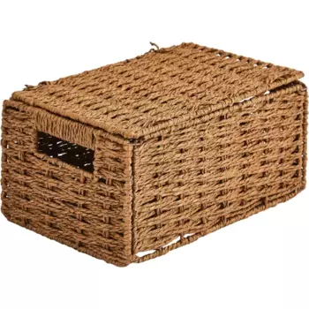 Корзина с крышкой для хранения 30x15x18 см бумага цвет коричневый
