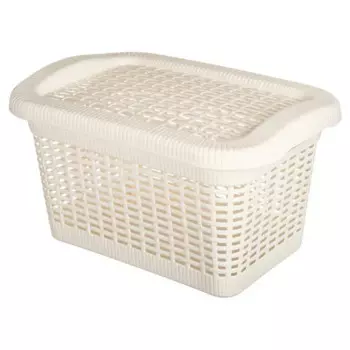 Корзина универсальная 42x30x25 см прямоугольная цвет бежевый