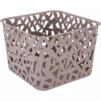 Корзина универсальная XL 20.5x20.5x14.5 см 5 л полипропилен без крышки цвет коричневый