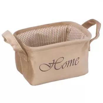 Корзина Велюр210х160х120 мм 4 л полиэстер цвет бежевый