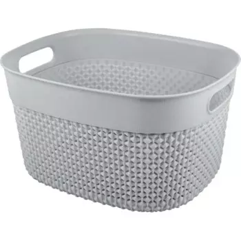 Корзинка для хранения Plast Team Oslo 26.6x22.1x15.1 см овальная цвет серый шторм