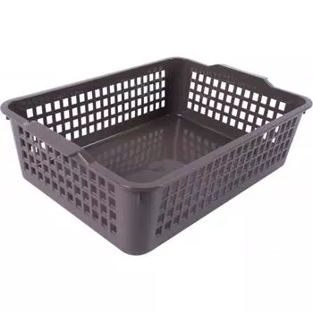 Корзинка универсальная 315x220x85 мм пластик цвет коричневый