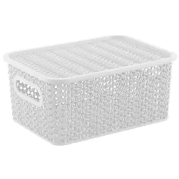 Корзинка Violet Вязь 23.5x17.3x10.6 см прямоугольная цвет белый