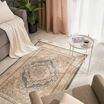 Ковер полиэстер Anosha 100x150 см цвет голубой