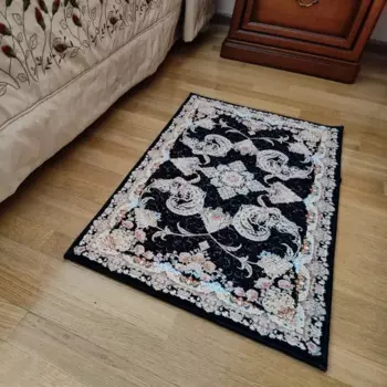 Ковер полиэстер Arnika 50x80 см цвет темно-синий