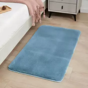 Ковер полиэстер Bingo 60x110 см цвет бирюзовый