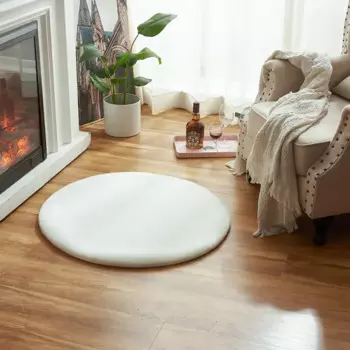 Ковер полиэстер Bingo круглый 80 см цвет белый