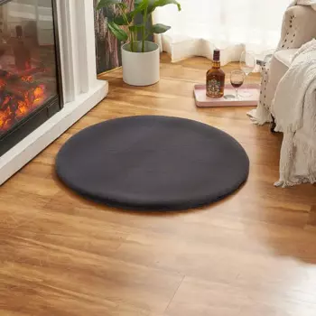 Ковер полиэстер Bingo круглый 80 см цвет темно-серый