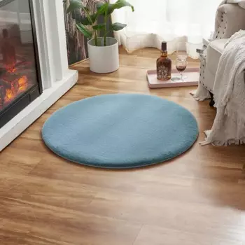 Ковер полиэстер Bingo круглый 80 см цвет бирюзовый