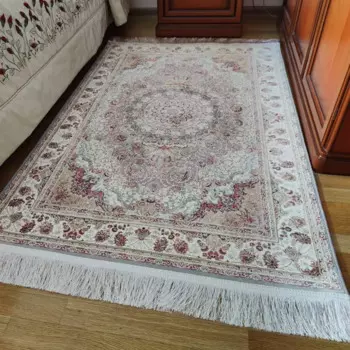 Ковер полиэстер JZ006 100x150 см цвет серебристый