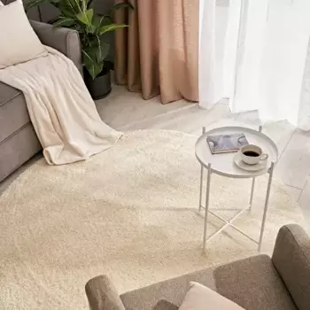 Ковер полипропилен Inspire Shaggy Bosfor круглый 160 см цвет кремовый