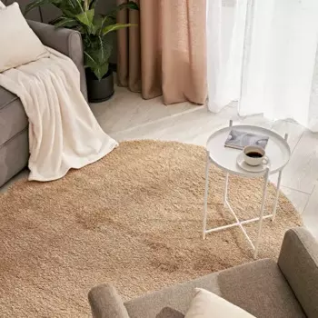 Ковер полипропилен Inspire Shaggy Bosfor круглый 160 см цвет бежевый