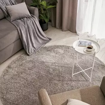 Ковер полипропилен Inspire Shaggy Bosfor круглый 160 см цвет светло-серый