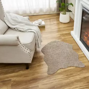 Ковер-шкура Teddy 60x90 см полиэстер цвет бежевая