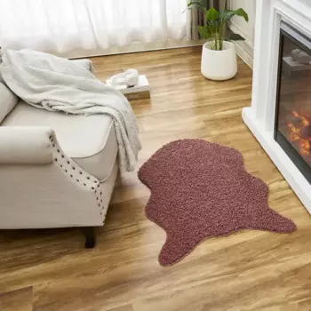 Ковер-шкура Teddy 60x90 см полиэстер цвет красная