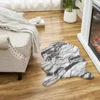 Ковер-шкура Wild 05 60x90 см полиэстер цвет серебристый