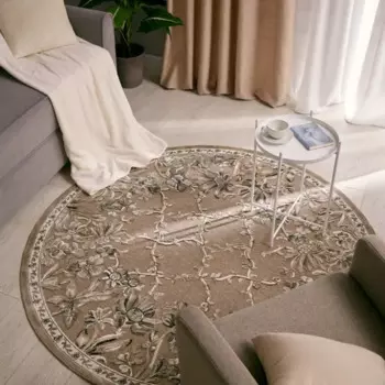 Ковер вискоза Genova 262/652590 160 см круглый цвет бежевый