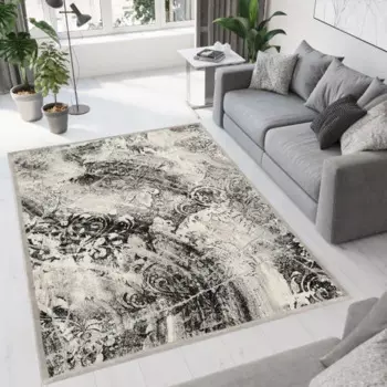 Ковер вискоза Рим 1028X 120x180 см цвет черный