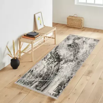 Ковер вискоза Рим 1028X 75x150 см цвет черный