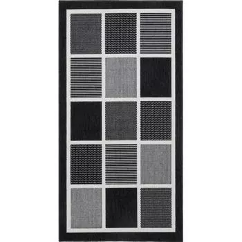 Ковёр полипропилен Fenix 20426/993 80х150 см, цвет чёрный/серый