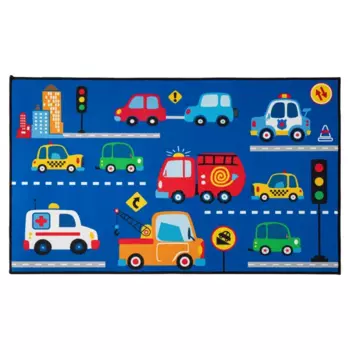 Коврик декоративный хлопок Машинки 60x100 см