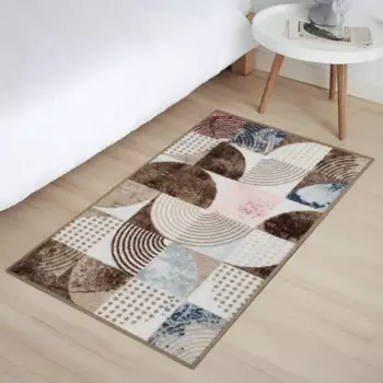 Коврик декоративный нейлон Кристалл 80x200 см цвет бежевый