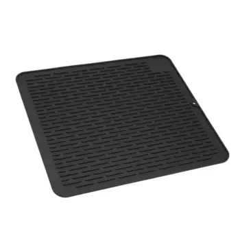 Коврик для сушки посуды Delinia 45x40x0.5 см силикон цвет черный