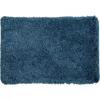 Коврик для ванной Bath Plus Бонд прямоугольный 60x90 см цвет синий с высоким ворсом